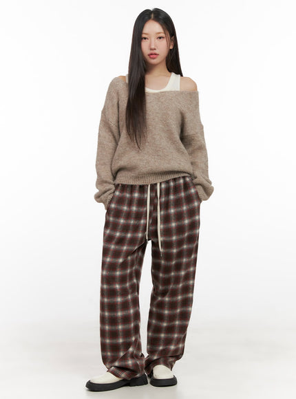 wool-blend-adjustable-checkered-pants-cd416