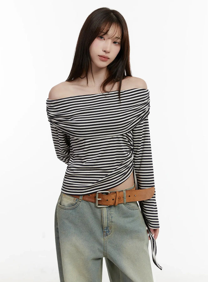 striped-off-shoulder-shirred-top-ij516