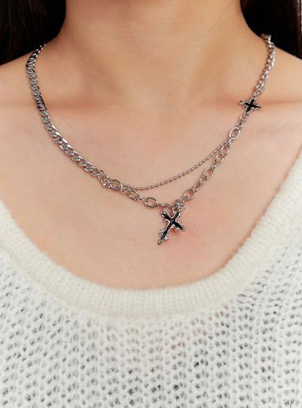 cross-charm-dual-chain-necklace-io527