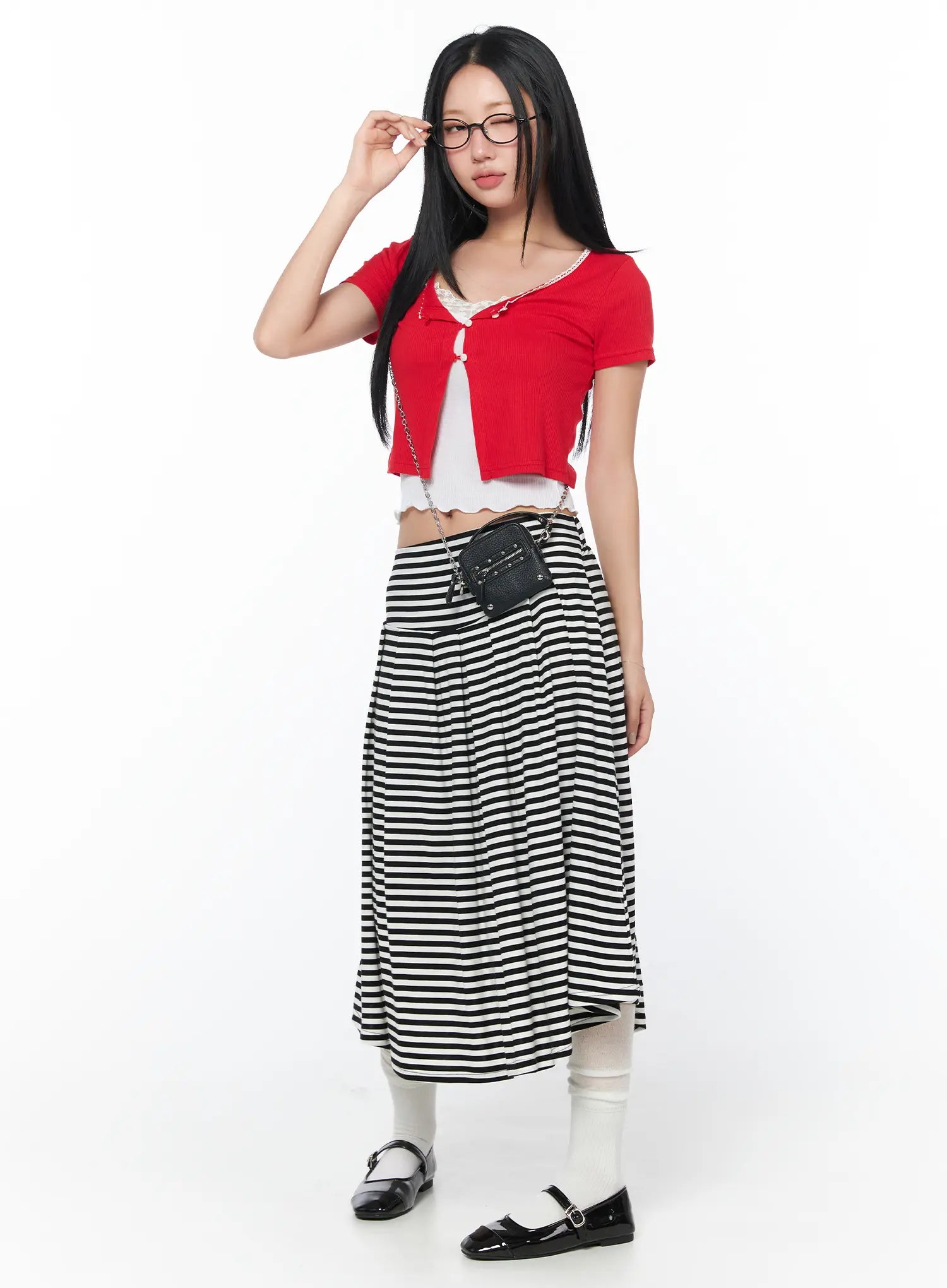 striped-flare-long-skirt-cy512