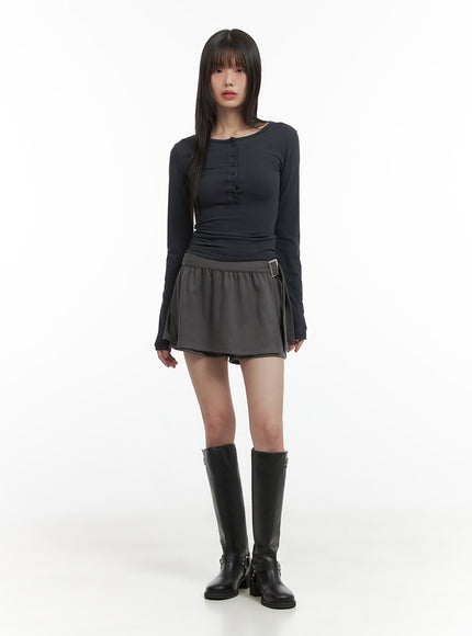 cotton-buckle-mini-skirt-co410