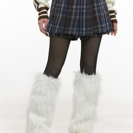 checkered-winter-pleated-mini-skirt-cj516