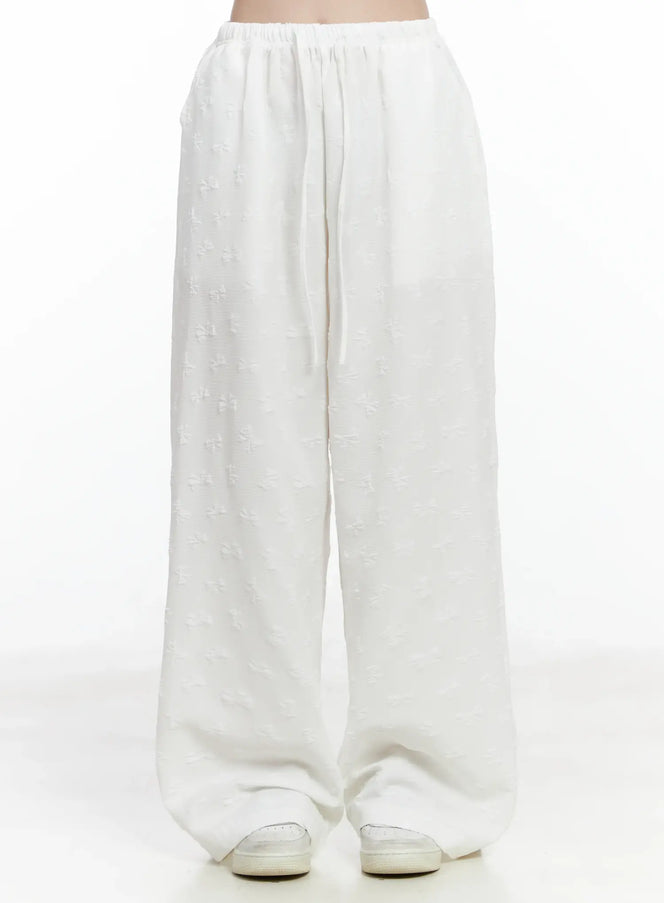 bow-embossed-wide-pants-if525