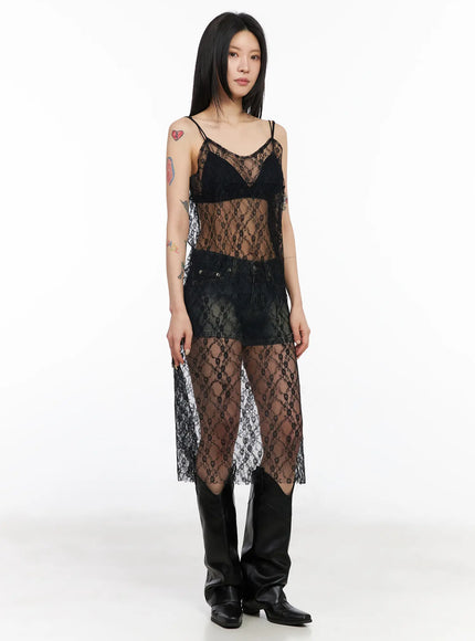 lace-sheer-overlay-dress-cm517