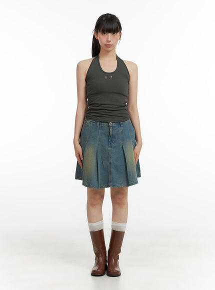 washed-pleated-midi-denim-skirt-cl422