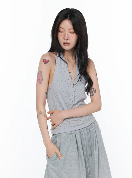 button-detail-polka-dot-halter-top-ca524