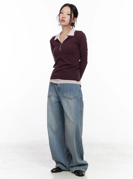 v-neck-collar-long-sleeve-top-cn514