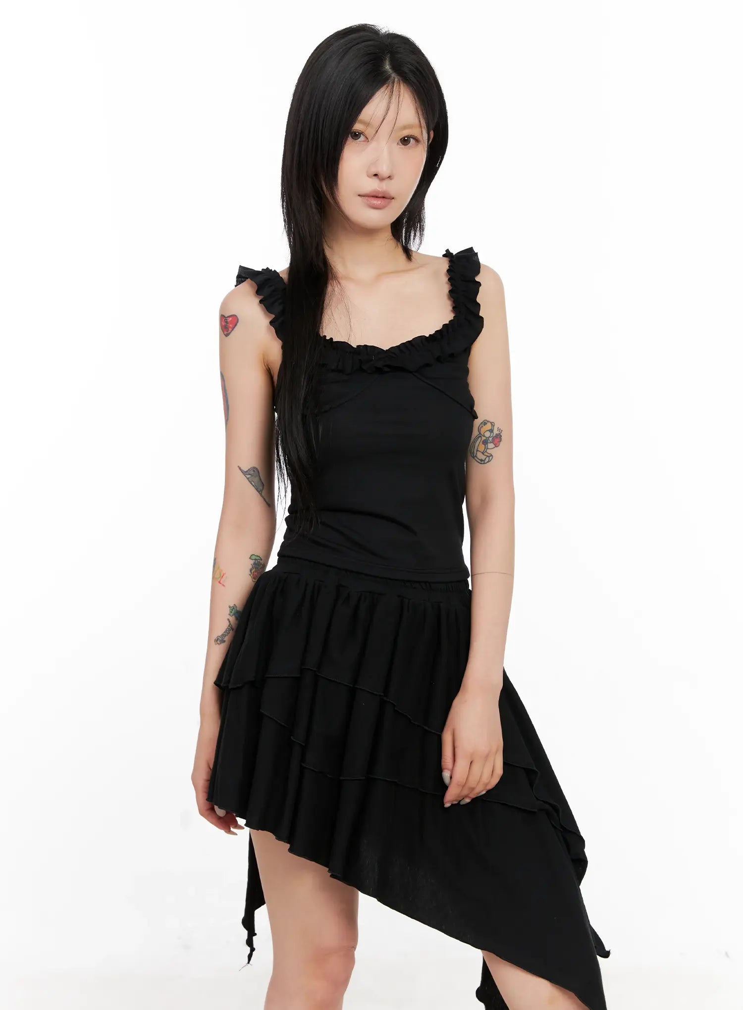 asymmetric-ruffle-dress-cl528