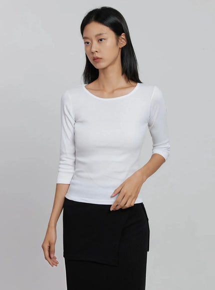 quarter-sleeve-round-neck-top-id516