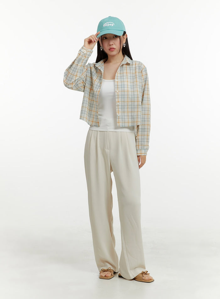 collar-plaid-cropped-blouse-oy413