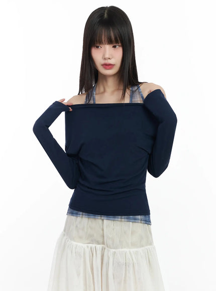 plaid-layered-off-shoulder-top-im523