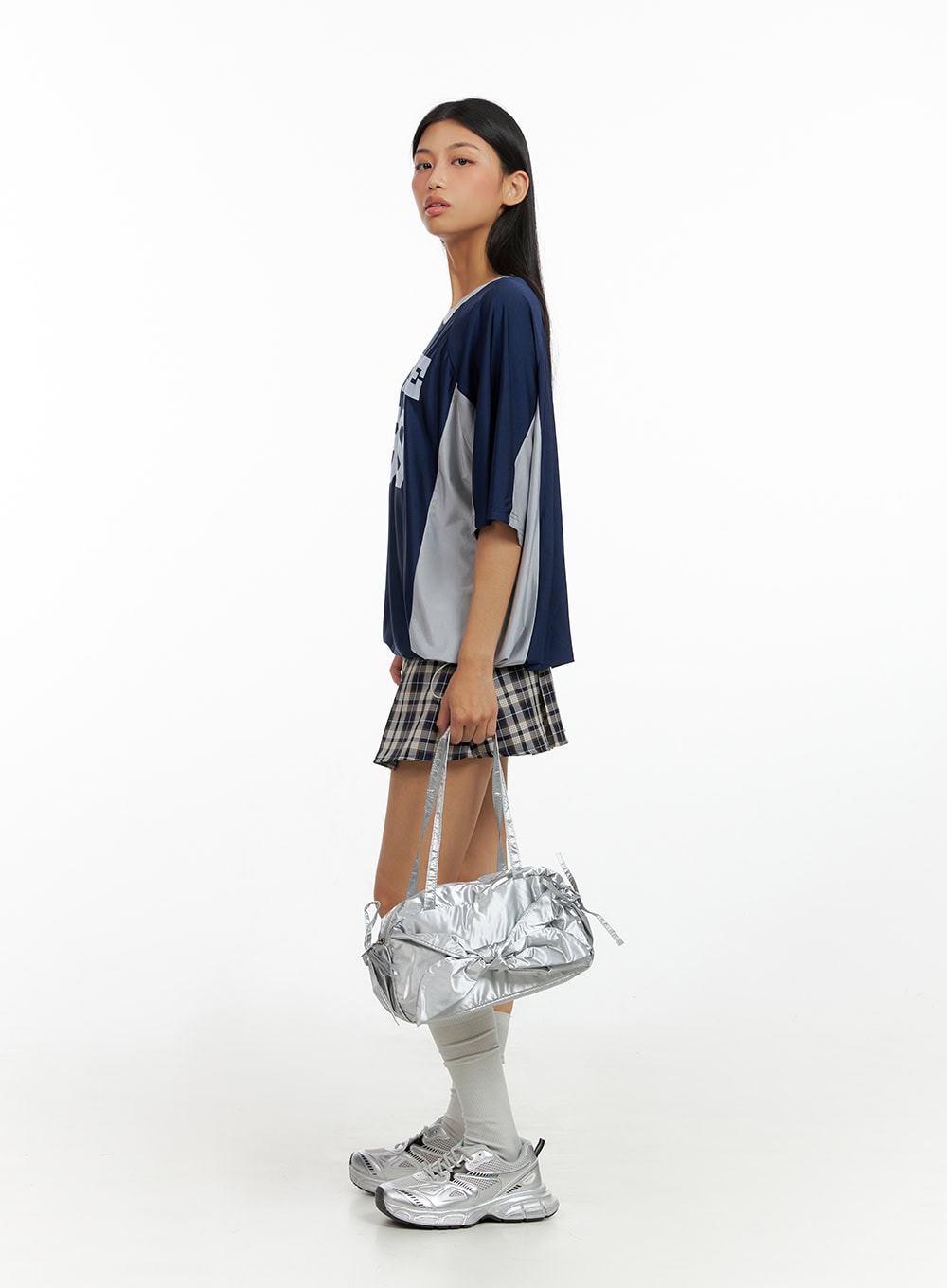 Metallic Twist Ribbon Shoulder Bag IL419 - Korean Women