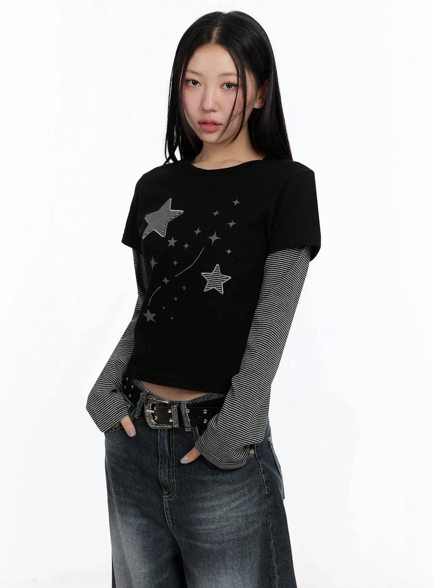 star-themed-layered-sleeve-top-im509