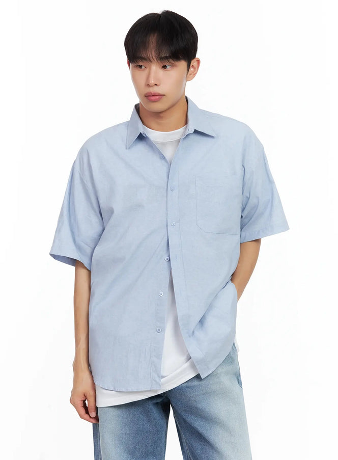 mens-collared-short-sleeve-button-up-top-il516