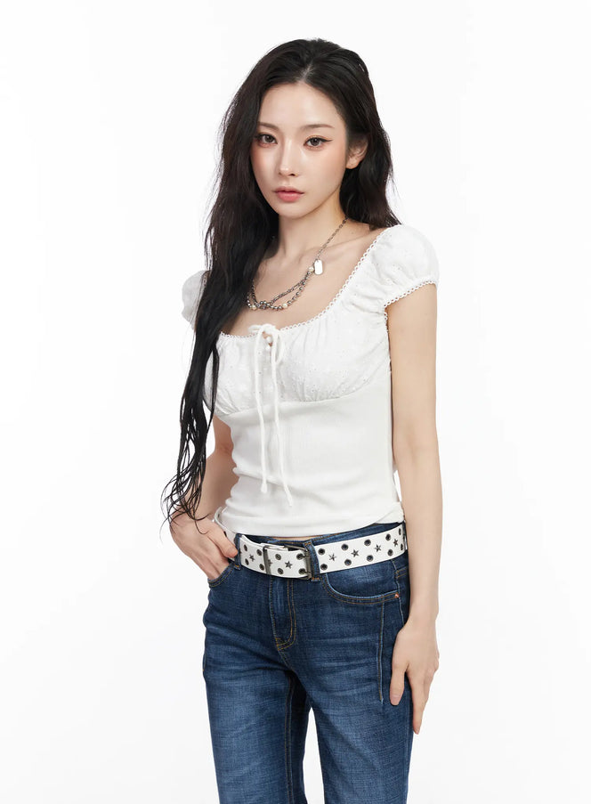 eyelet-puff-sleeve-blouse-cm518