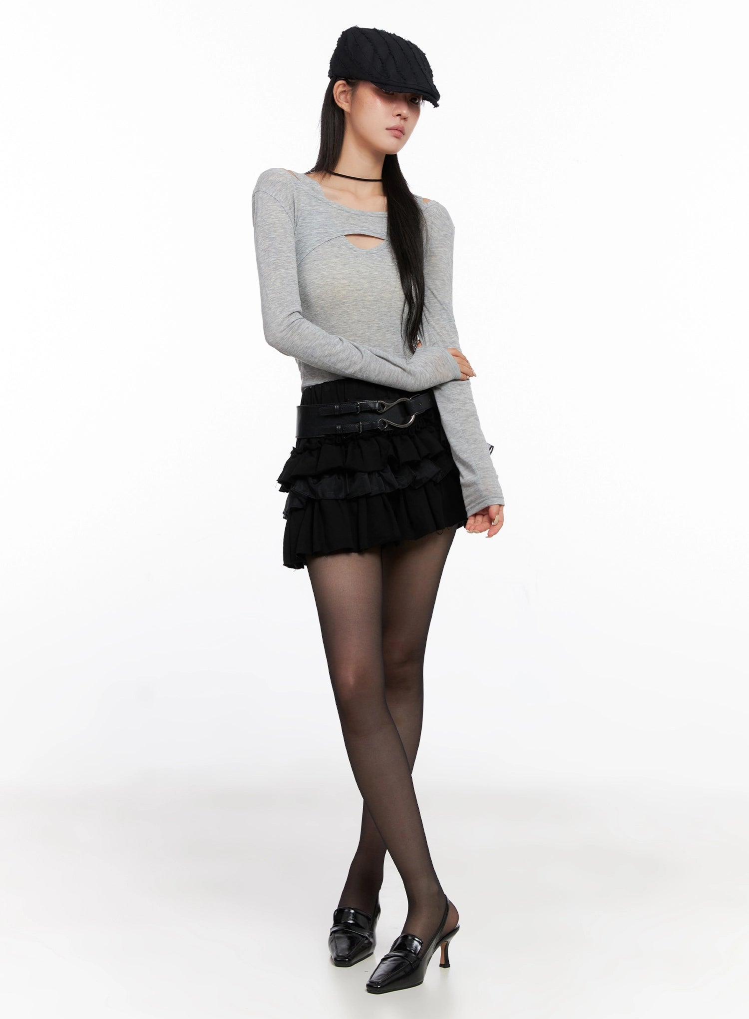 layered-ruffle-mini-skirt-is508