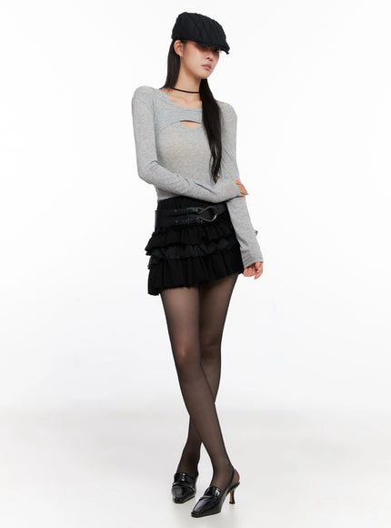 layered-ruffle-mini-skirt-is508