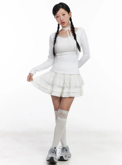 lace-trim-top-and-ruffle-skirt-set-cn528