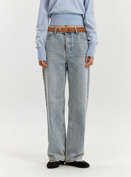 High-Waisted Full-Length Straight Leg Jeans OD320