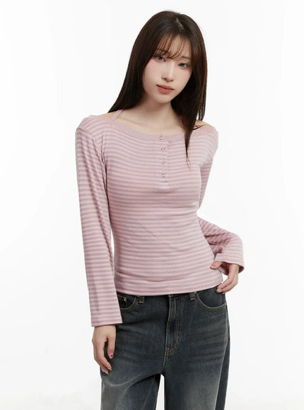 striped-halter-neck-blouse-ij521