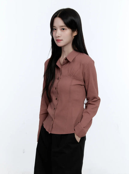 collared-shirred-blouse-cg513