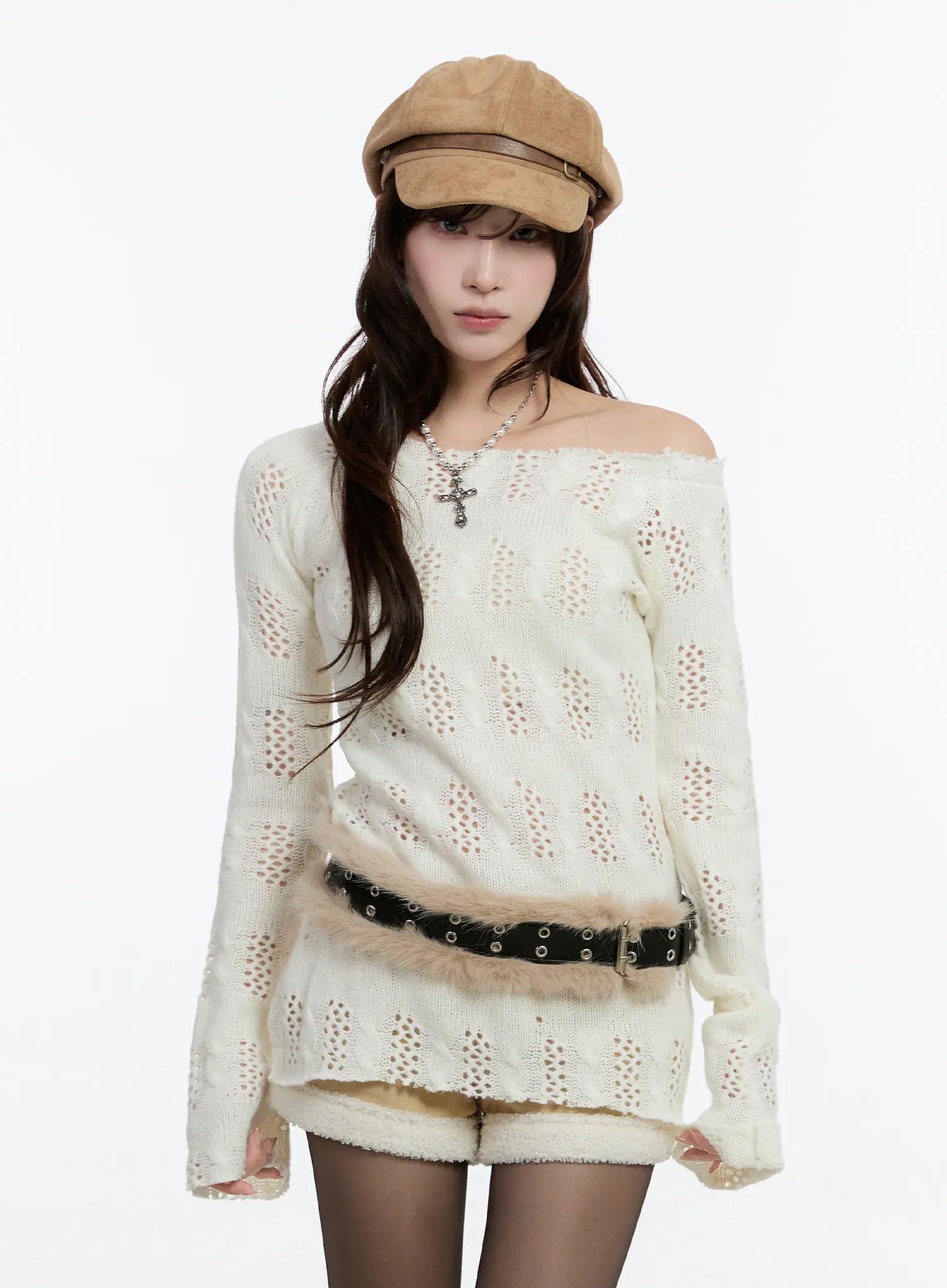 faux-fur-eyelet-belt-cn524