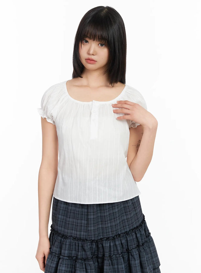 scoop-neck-button-placket-blouse-ia523