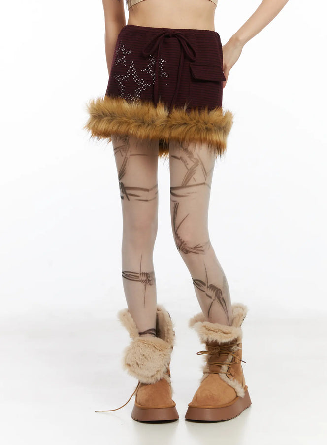 faux-fur-trim-mini-skirt-cd518