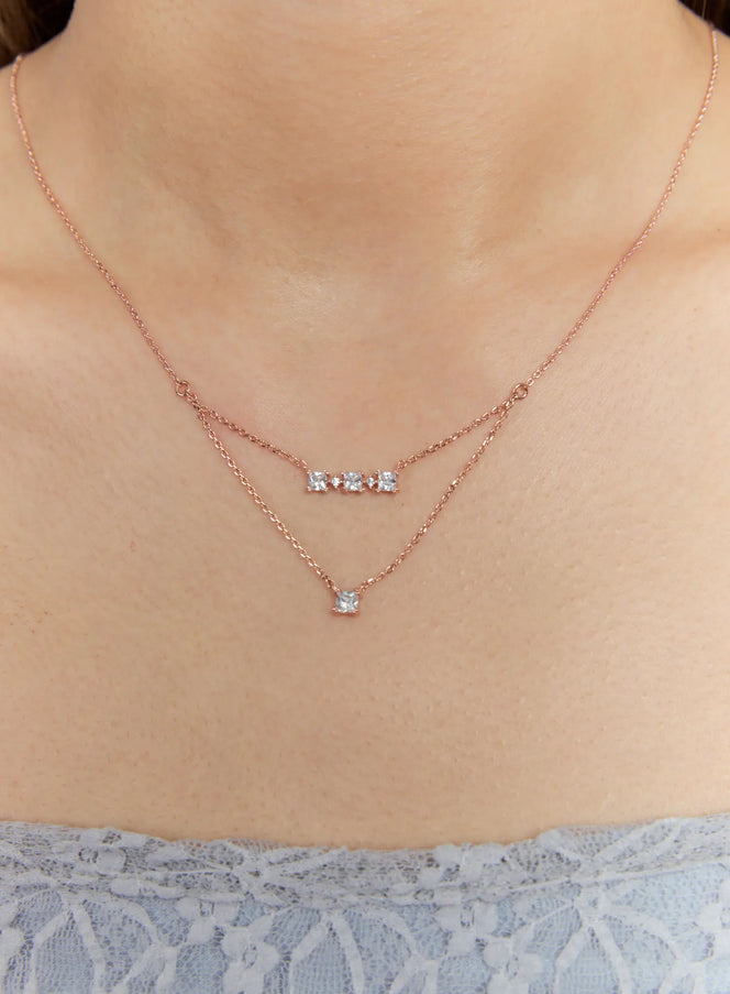 acc-trio-beadline-necklace-kc1008 / Rose gold
