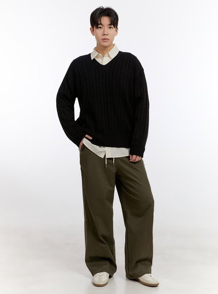 mens-cable-knit-v-neck-sweater-if528