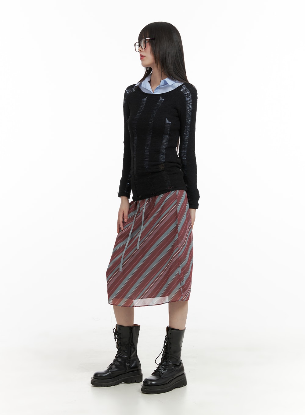 solid-distressed-knit-long-sweater-ca411