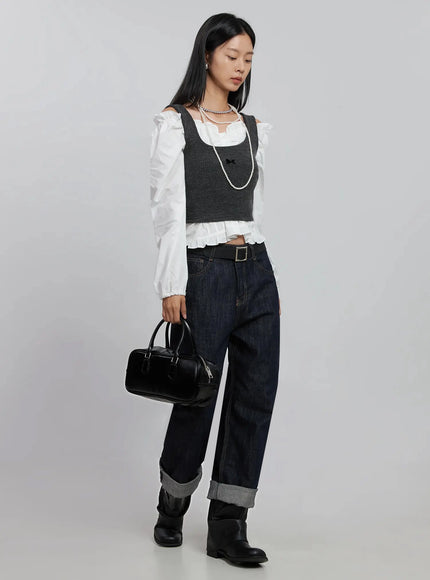 ribbon-detail-layered-sleeveless-top-id504