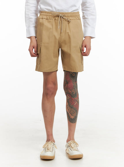 mens-cargo-pocket-shorts-beige-iy424 / Beige