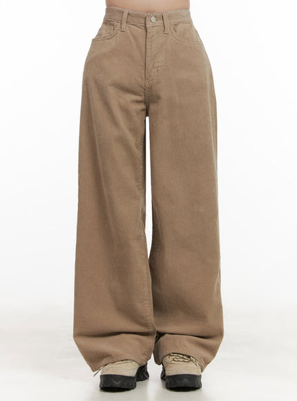 cozy-corduroy-straight-leg-pants-ij510 / Beige