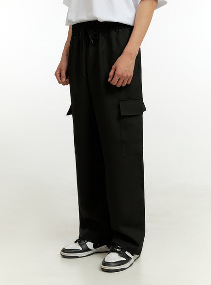 mens-cotton-cargo-pants-il412 / Black