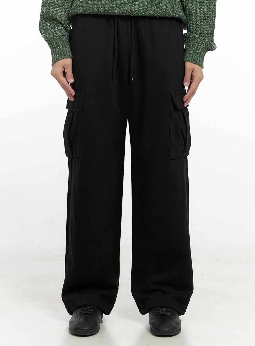 mens-cargo-cotton-pants-black-id413 / Black