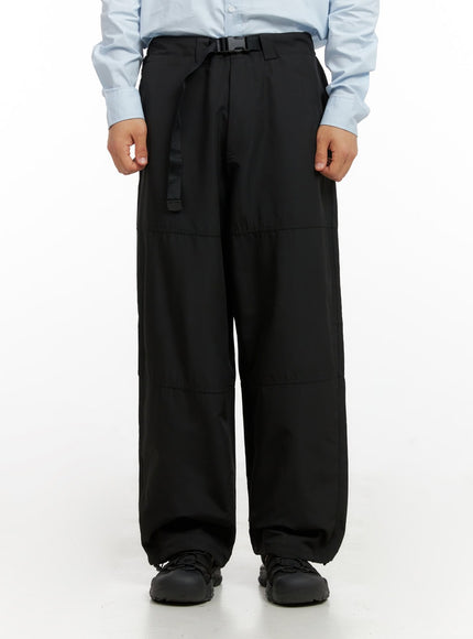 mens-belted-wide-leg-trousers-ig409 / Black