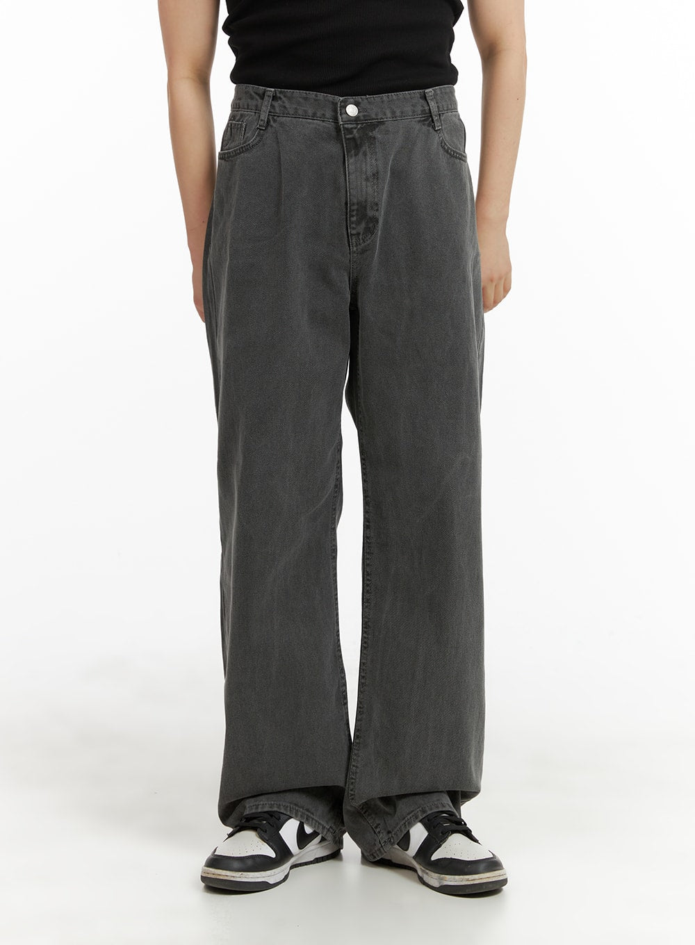 Men's Classic Baggy Fit Jeans IA401 in Black, size 4XL