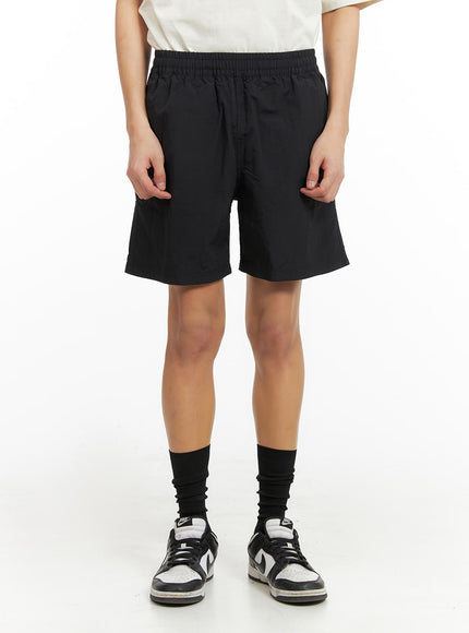 mens-casual-nylon-shorts-ia402 / Black