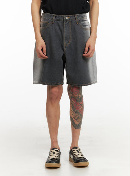 mens-denim-washed-jorts-iy416 / Black