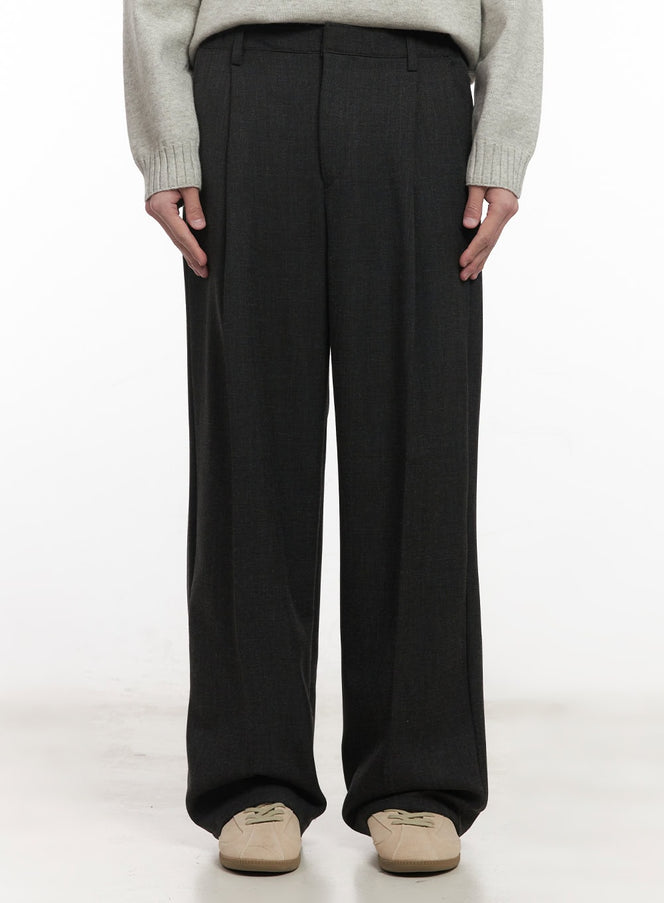 mens-classic-straight-fit-trousers-im519 / Black