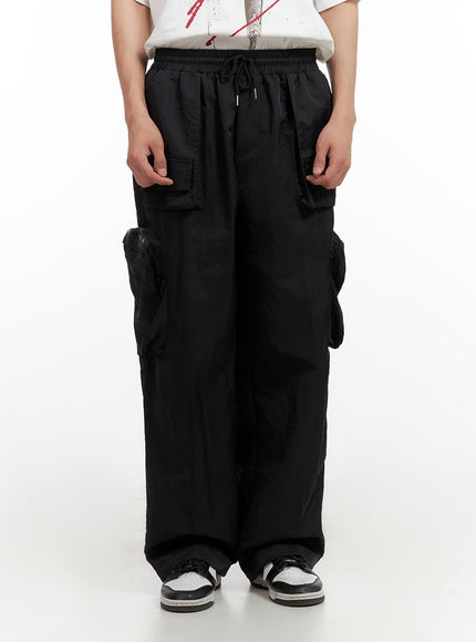 mens-cotton-cargo-pants-il403 / Black