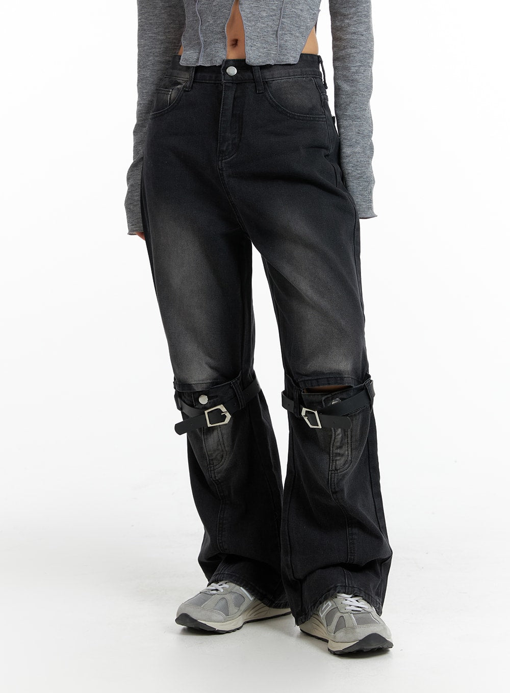 8 & 9 Clothing - Strapped Up Utility Jeans Royal Straps - Black / R...