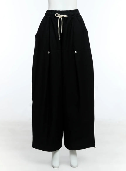 mens-balloon-fit-drawstring-pants-ig512 / Black