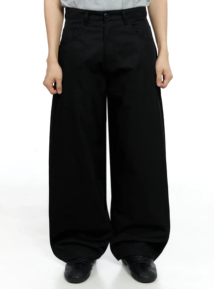 mens-basic-wide-leg-pants-ig520 / Black