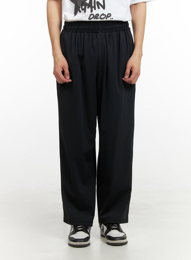 Men's Solid Trackpants IY431 in Black, size 2XL