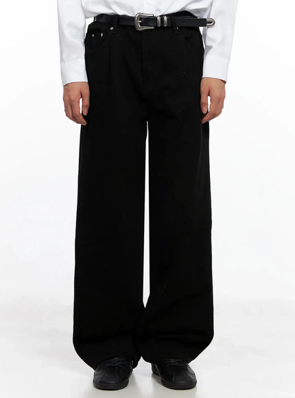 mens-classic-wide-pants-io517 / Black