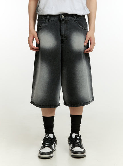 mens-washed-shorts-il418 / Black