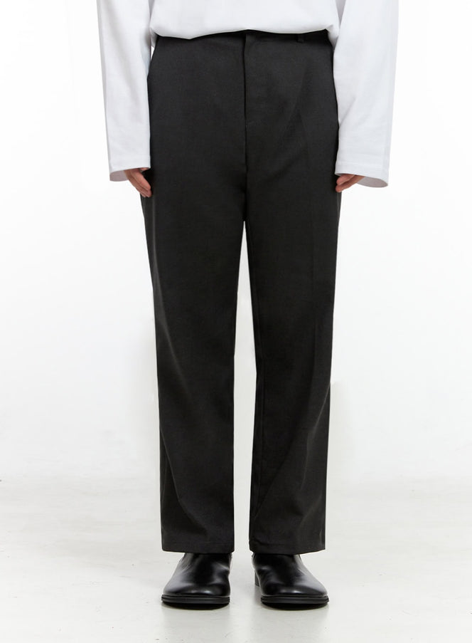 mens-wool-blend-straight-leg-pants-in422 / Black