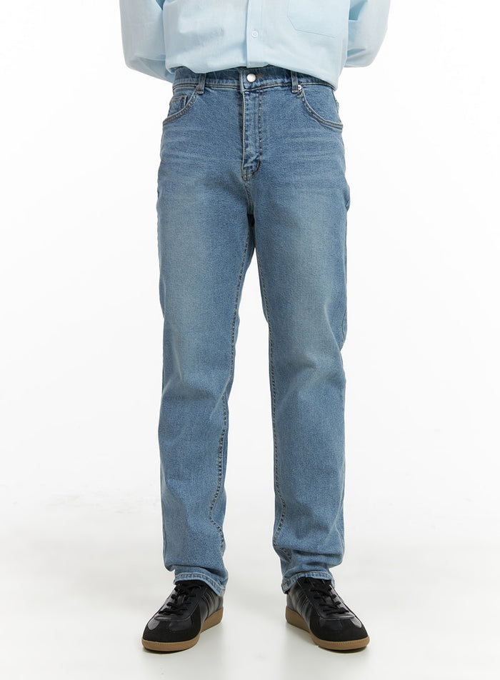 mens-classic-straight-leg-denim-jeans-ia401 / Blue